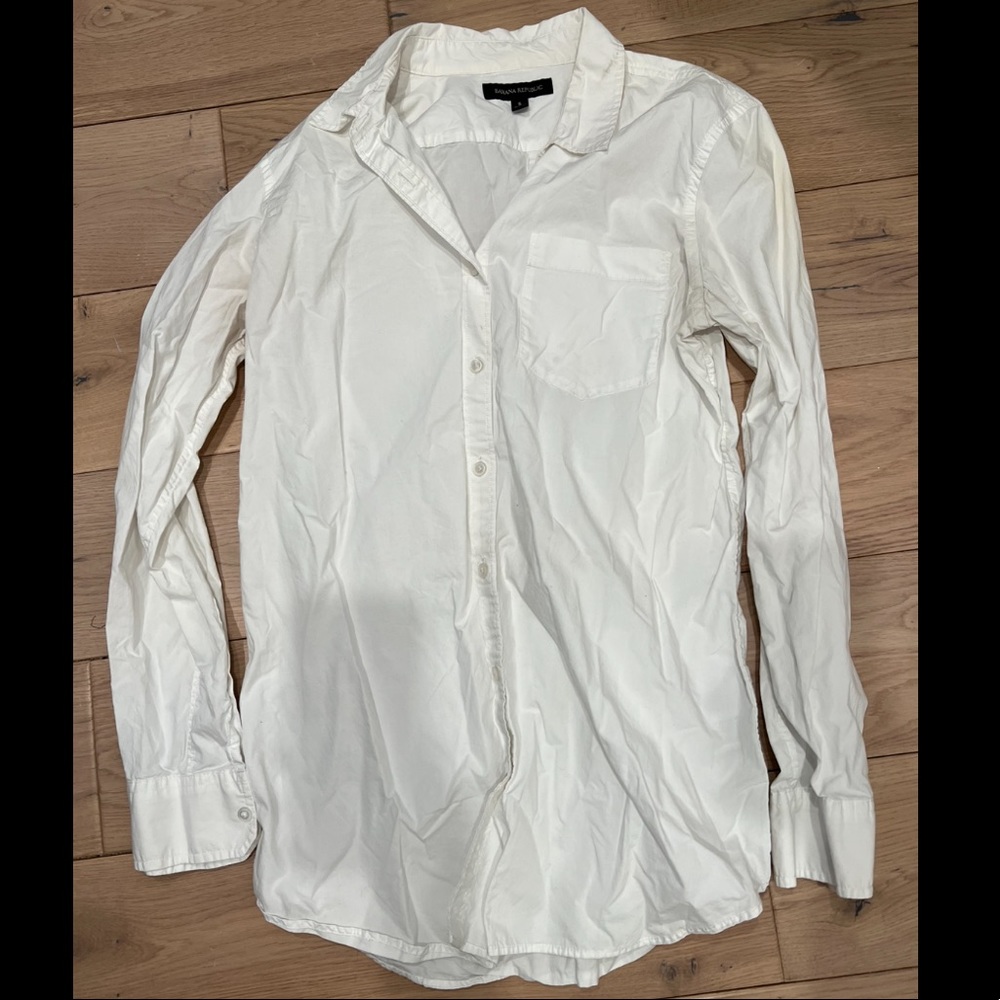 Banana Republic Oversized White Button Up